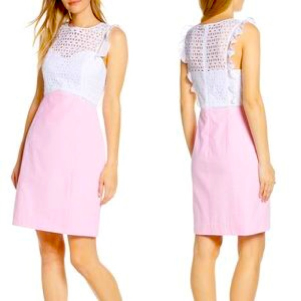 Lily Pulitzer Maya Shift Seersucker Pink Crotchet